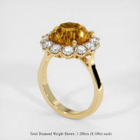 6.85 Ct. Yellowish Brown Zircon Ring, 10K Yellow Gold 2
