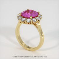 4.57 Ct. Pink Sapphire Ring, 10K Yellow Gold 2