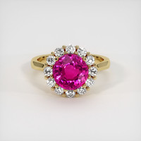 3.07 Ct. Pink Sapphire Ring, 10K Yellow Gold 1