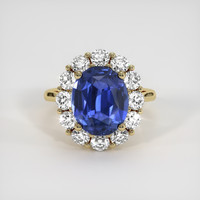 4.31 Ct. Blue Sapphire Ring, 10K Yellow Gold 1