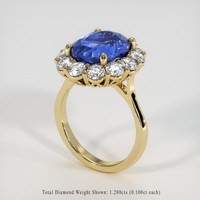 4.31 Ct. Blue Sapphire Ring, 10K Yellow Gold 2