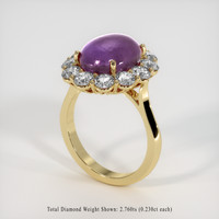 13.93 Ct. Purple Sapphire Ring, 10K Yellow Gold 2
