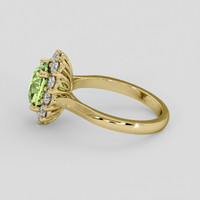 3.44 Ct. Yellowish Green Sapphire Ring, 10K Yellow Gold 4