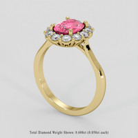 1.72 Ct. Pink Tourmaline Ring, 14K Yellow Gold 2