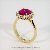 3.07 Ct. Pink Sapphire Ring, 14K Yellow Gold 2