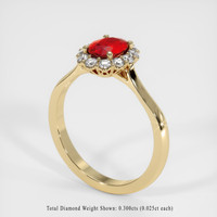 1.06 Ct. Ruby Ring, 14K Yellow Gold 2