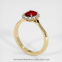 1.28 Ct. Ruby Ring, 14K Yellow Gold 2