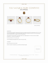 Ruby Ring 0.85 Ct., 14K Yellow Gold Appraisal
