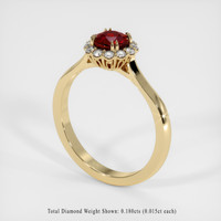 0.85 Ct. Ruby Ring, 14K Yellow Gold 2
