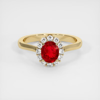 1.12 Ct. Ruby Ring, 14K Yellow Gold 1