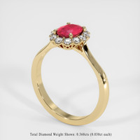 1.20 Ct. Ruby Ring, 14K Yellow Gold 2