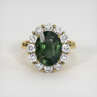 5.21 Ct. Green Sapphire Ring, 14K Yellow Gold 1