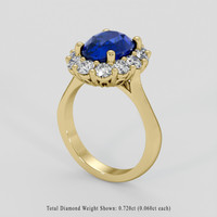 2.55 Ct. Blue Sapphire Ring, 14K Yellow Gold 2