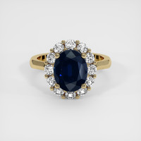 3.14 Ct. Blue Sapphire Ring, 14K Yellow Gold 1