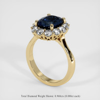 3.14 Ct. Blue Sapphire Ring, 14K Yellow Gold 2