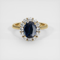 2.56 Ct. Blue Sapphire Ring, 14K Yellow Gold 1