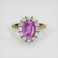 3.82 Ct. Pinkish Purple Sapphire Ring, 14K Yellow Gold 1