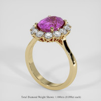 3.82 Ct. Pinkish Purple Sapphire Ring, 14K Yellow Gold 2