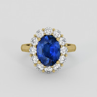 2.83 Ct. Blue Sapphire Ring, 14K Yellow Gold 1