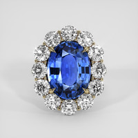 7.70 Ct. Blue Sapphire Ring, 14K Yellow Gold 1