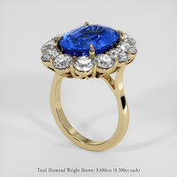 7.70 Ct. Blue Sapphire Ring, 14K Yellow Gold 2