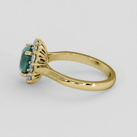 2.42 Ct. Bluish Green Sapphire Ring, 14K Yellow Gold 4