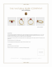 Ruby Ring 0.81 Ct., 14K Yellow Gold Appraisal