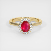 0.93 Ct. Ruby Ring, 14K Yellow Gold 1