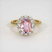 2.91 Ct. Pink Sapphire Ring, 14K Yellow Gold 1