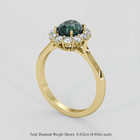 2.11 Ct. Bluish Green Sapphire Ring, 14K Yellow Gold 2
