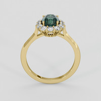 2.11 Ct. Bluish Green Sapphire Ring, 14K Yellow Gold 3