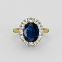 3.56 Ct. Blue Sapphire Ring, 14K Yellow Gold 1