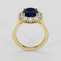 3.56 Ct. Blue Sapphire Ring, 14K Yellow Gold 3