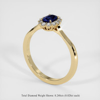 0.63 Ct. Sapphire Ring, 14K Yellow Gold 2