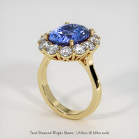 7.12 Ct. Blue Sapphire Ring, 14K Yellow Gold 2