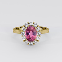 2.01 Ct. Purplish Pink Sapphire Ring, 14K Yellow Gold 1