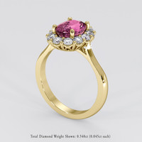 2.01 Ct. Purplish Pink Sapphire Ring, 14K Yellow Gold 2