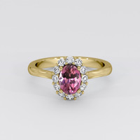 0.87 Ct. Pinkish Purple Sapphire Ring, 14K Yellow Gold 1