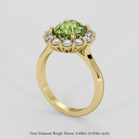 3.44 Ct. Yellowish Green Sapphire Ring, 14K Yellow Gold 2
