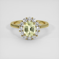 1.89 Ct. Greenish Yellow Sapphire Ring, 14K Yellow Gold 1