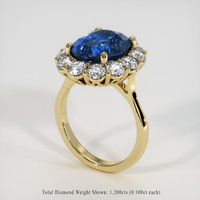 4.95 Ct. Sapphire Ring, 18K Yellow Gold 2