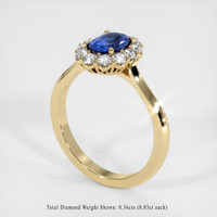 0.82 Ct. Sapphire Ring, 18K Yellow Gold 2