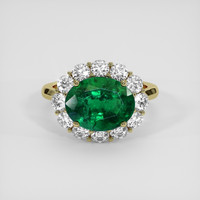 2.92 Ct. Emerald Ring, 18K Yellow Gold 1