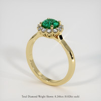 0.76 Ct. Emerald Ring, 18K Yellow Gold 2