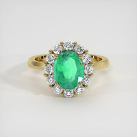 1.72 Ct. Emerald Ring, 18K Yellow Gold 1