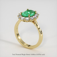 1.72 Ct. Emerald Ring, 18K Yellow Gold 2