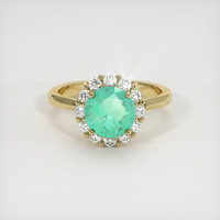 0.98 Ct. Emerald Ring, 18K Yellow Gold 1