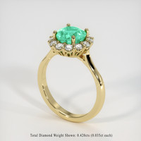 0.98 Ct. Emerald Ring, 18K Yellow Gold 2