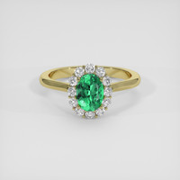 0.84 Ct. Emerald Ring, 18K Yellow Gold 1