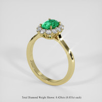0.84 Ct. Emerald Ring, 18K Yellow Gold 2